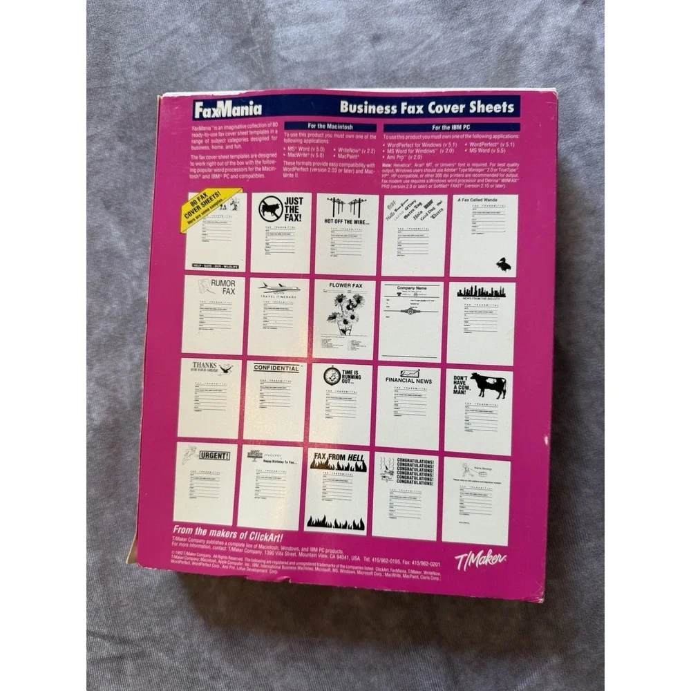 T/Maker FaxMania Business Fax Cover Sheets Boxed Set, 80 Sheets